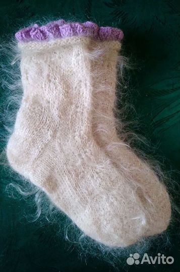 Носочки пуховые женские ажурные на подарок