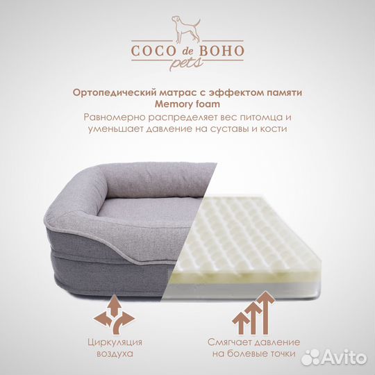Лежанка для собак и кошек Memory Foam S