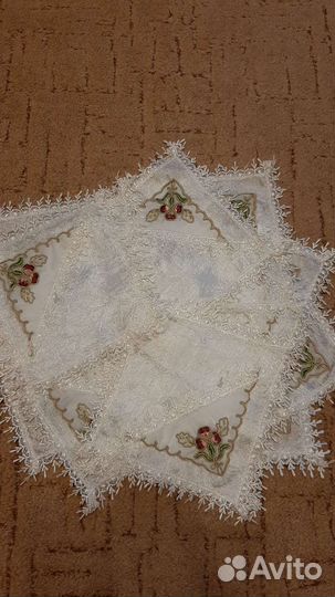 Салфетки сервировочные ажурные с вышивкой