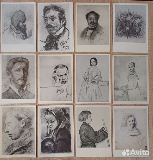 Графический портрет, 84 открытки, 1950-80е