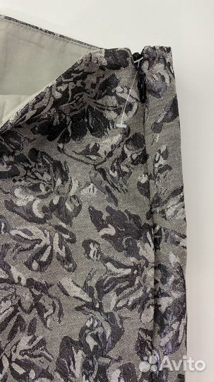 Юбка тюльпан серебро жаккард