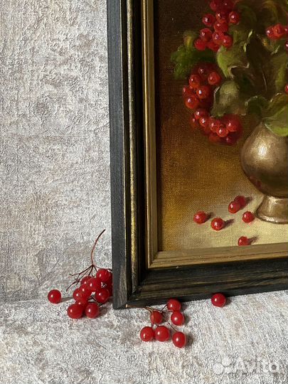 Картина маслом на холсте в раме натюрморт