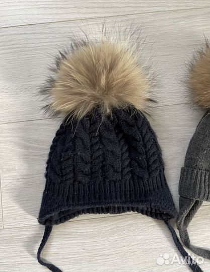 Детские Шапки натурал. Помпон