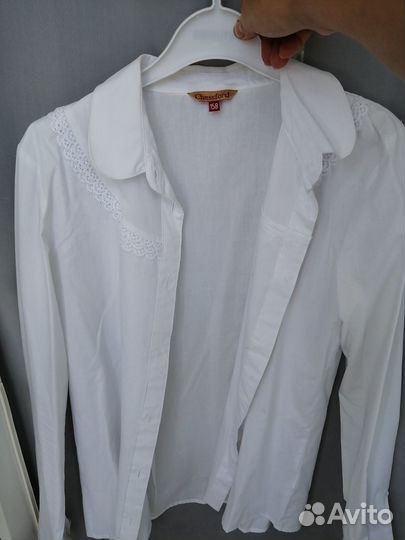 Блузка белая для девочек 158