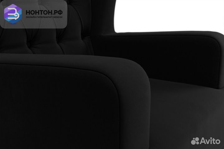 Кресло Джон Люкс микровельвет чёрный