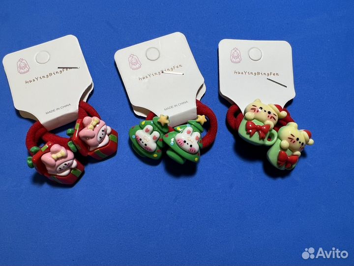 Резинки для волос новогодние