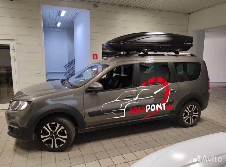 Автобокс бокс на крышу, примерка на месте