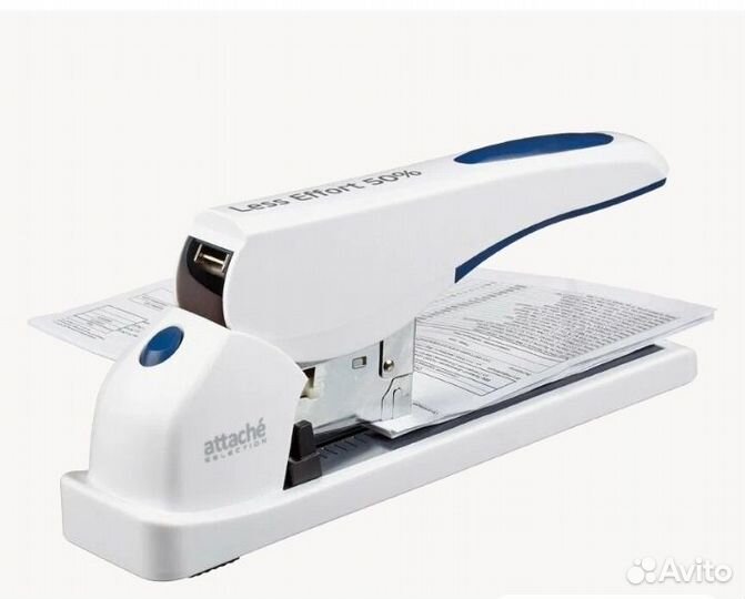 Степлер Attache до 100 л.,мощный, белый, Selection