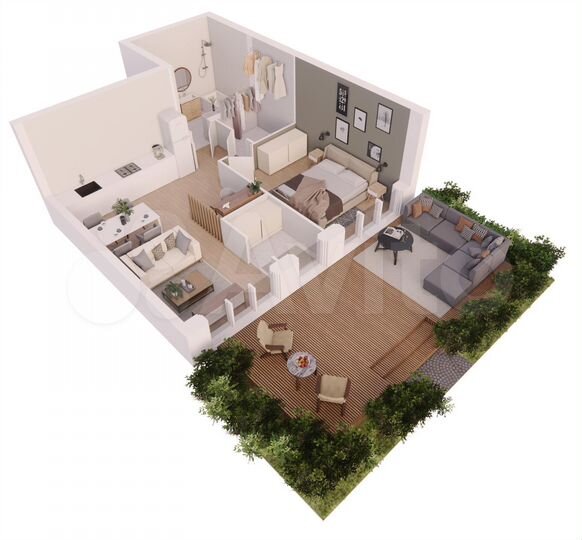 1-к. квартира, 52,4 м², 1/7 эт.