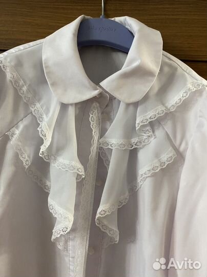 Рубашка белая для девочки, раз 158, нарядная