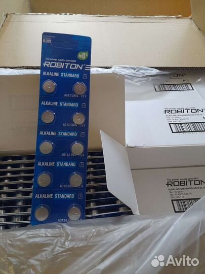 Батарейки LR44 AG13 алкалиновая Robiton 1.5В