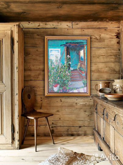 Картина масло летний пейзаж 