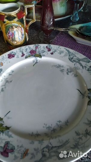 Блюдо старинное Европа птички