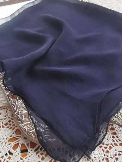 Шёлковый шифон однатонный платочек