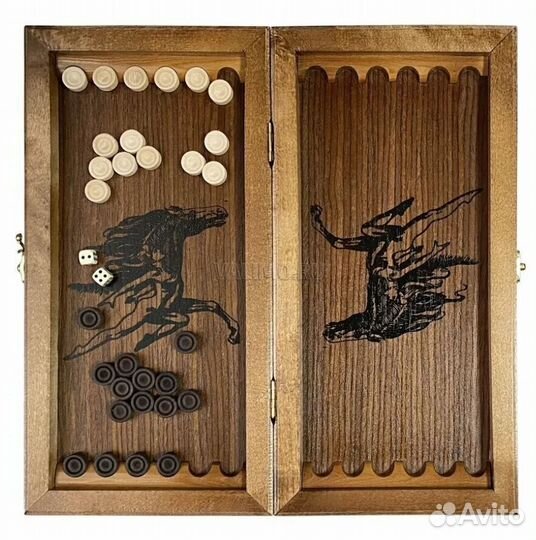 Нарды кожаные 40x40 в чехле