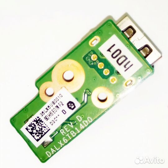 Плата 1xUSB HP dv6-3000, 36LX6UB0010, dalx6TB14D0