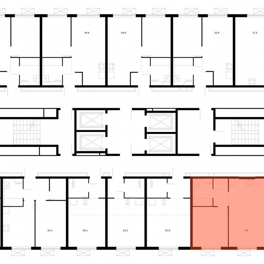 2-к. квартира, 59 м², 25/33 эт.