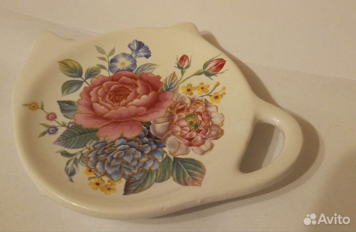 Салфетница пион и подставка для чайных пакетиков