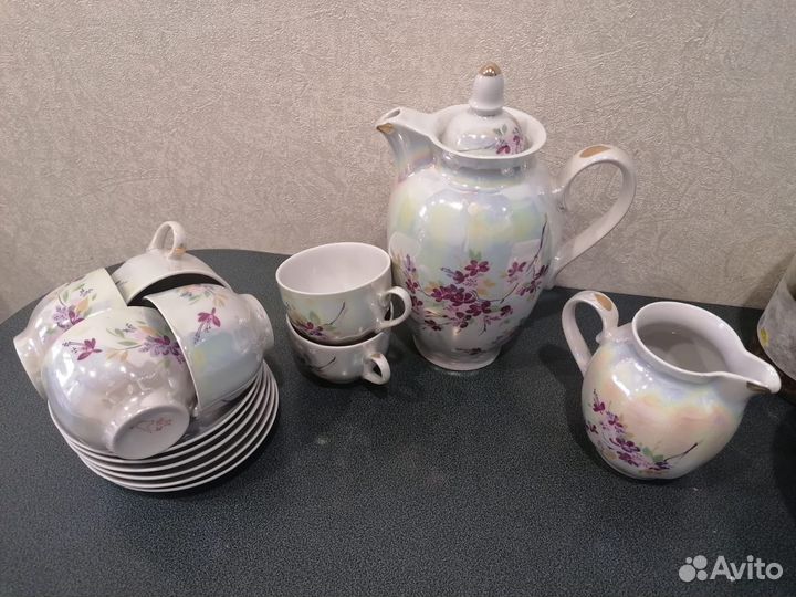 Сервиз чайный/кофейный/чайник/вазочки