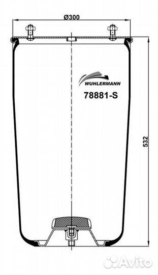 Пневморесора 881MB BPW 36 без стакана