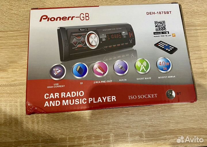 Магнитола 1 din с bluetooth Pioneer.GB DEH-187SBT