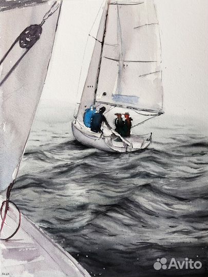 Картина акварель пейзаж