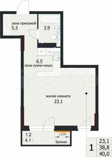 2-к. квартира, 40 м², 11/12 эт.