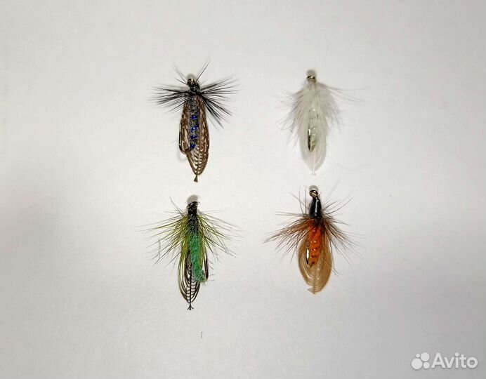 Мушки на хариуса и голавля для нахлыста 4 шт