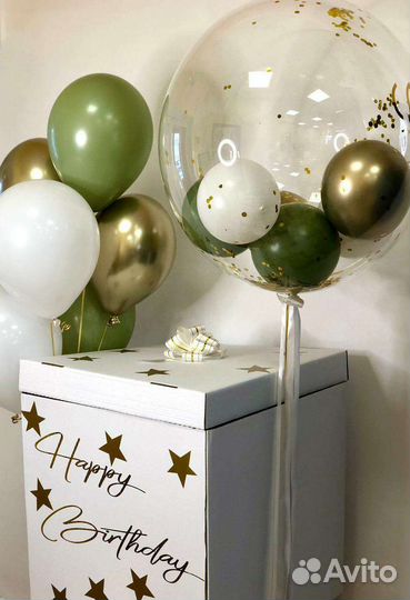 Коробка сюрприз с воздушными шарам