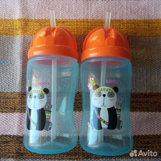 Lubby поильник с трубочкой (9+мес), 320мл