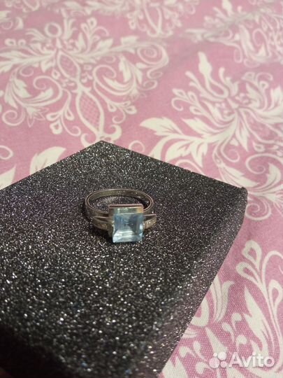 Серьги + кольцо серебро комплект