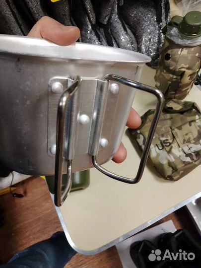 Походная фляга 1л с котелком 0.5л,чехол цвет Мох