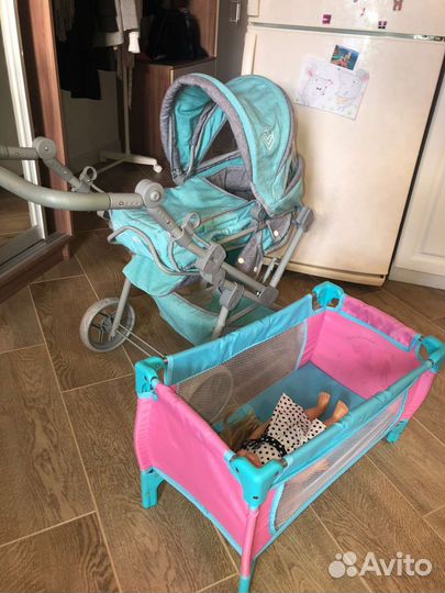 Коляска и кроватка кукольная