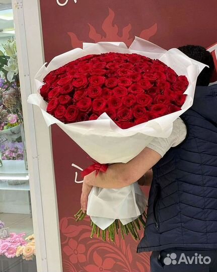 Розы высокие Доставка цветов