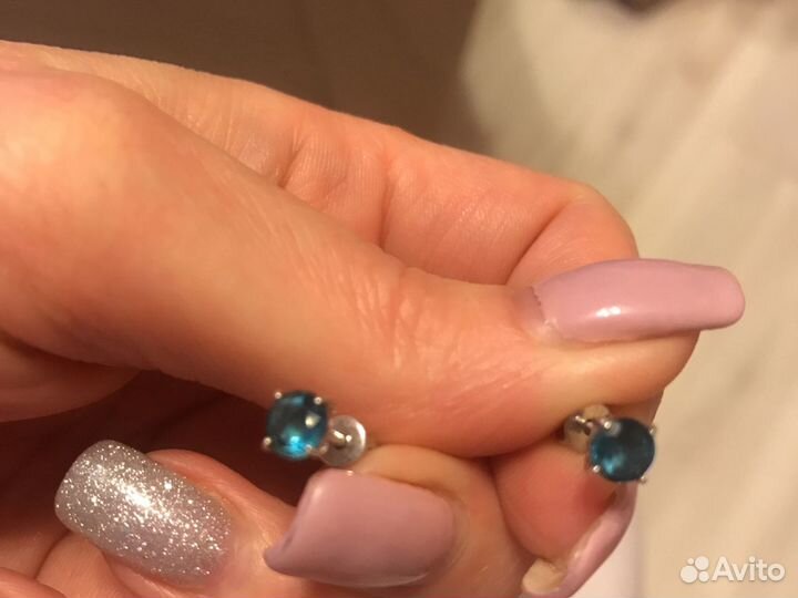 Серьги гвоздики серебро 925 проба