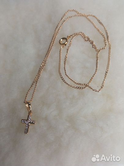 Цепочка 45см+ крестик медицинское золото
