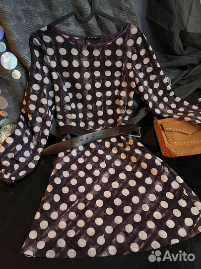 Sisley платье в горох. размер S