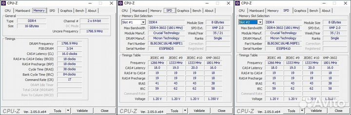 Память Crucial Ballistix DDR4 3600 MHz 2x8GB