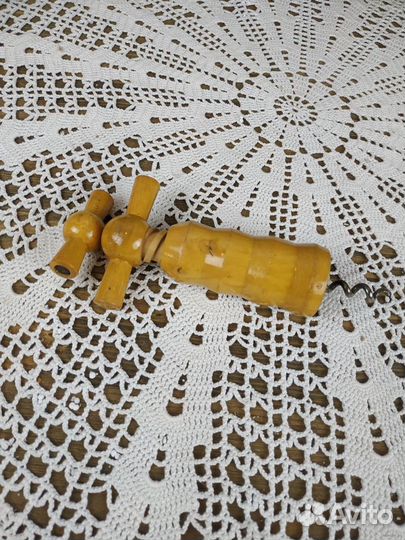 Винтажный деревянный винный штопор ручной работы