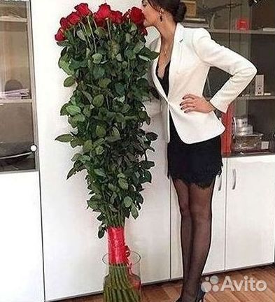 Длинные высокие розы 110 150 160 180 200 см