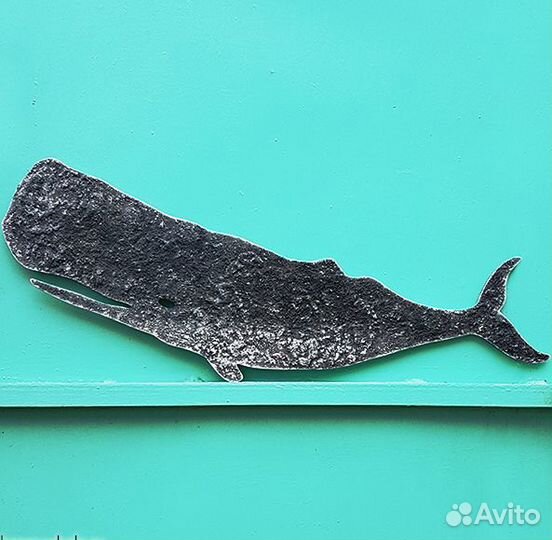 Пано на стену большой деревянный кит. Лофт. Сканди