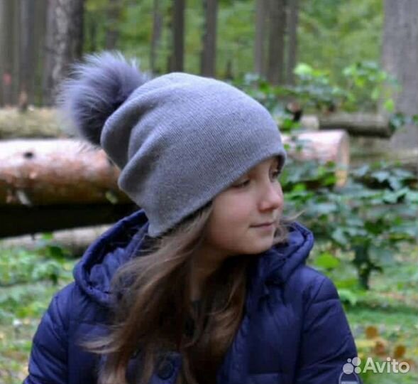 Помпон меховой енот. Серый