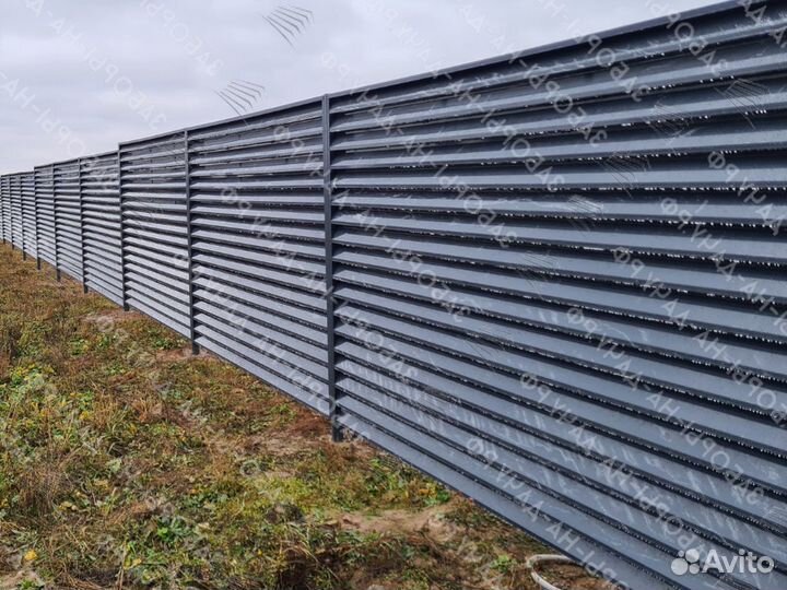 Забор жалюзи металлический