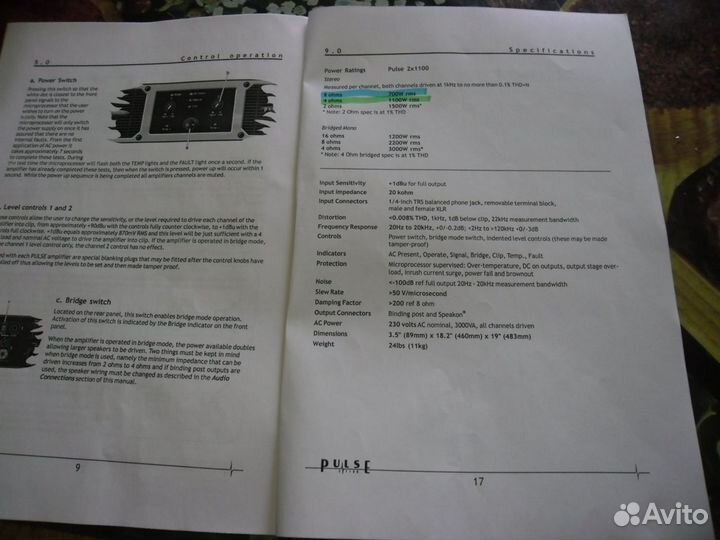 Crown pulse 2 х 1100 усилитель мощности