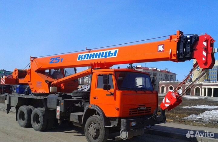 Аренда и услуги автокрана, 25 т, 30.7 м, с гуськом 9 м