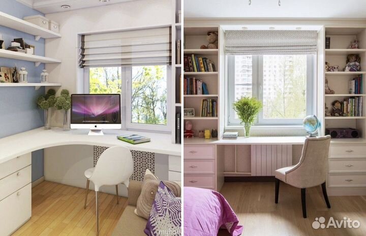 Рабочая зона у окна на заказ