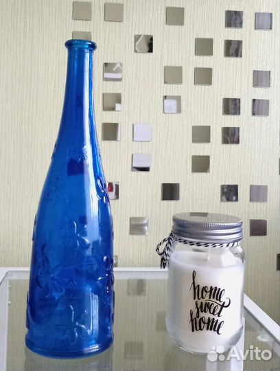 IKEA интерьер: (ваза/бутыль); ароматическая свеча