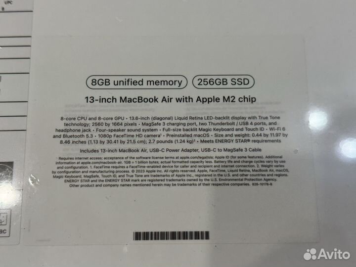 Новый MacBook Air M2 (2022) 8/256gb Midnight