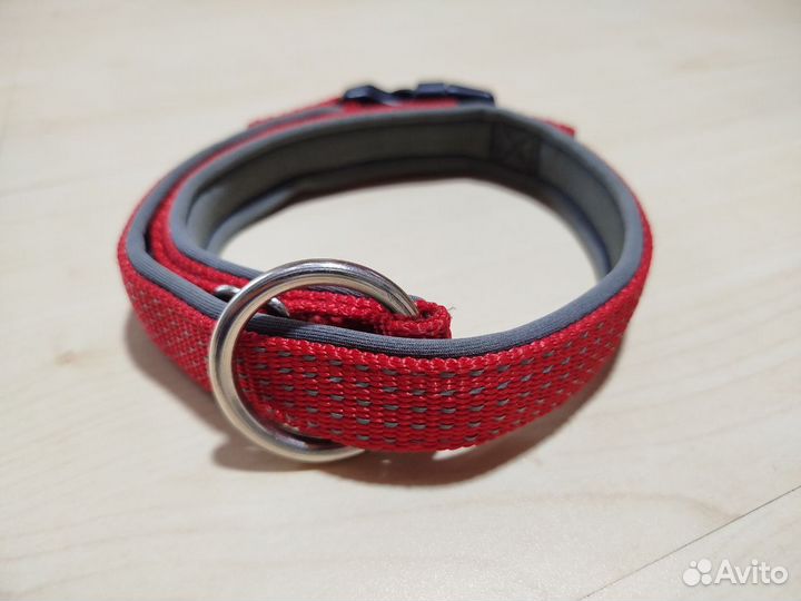 Ошейник для собак светоотражающий мягкий, 38-46см