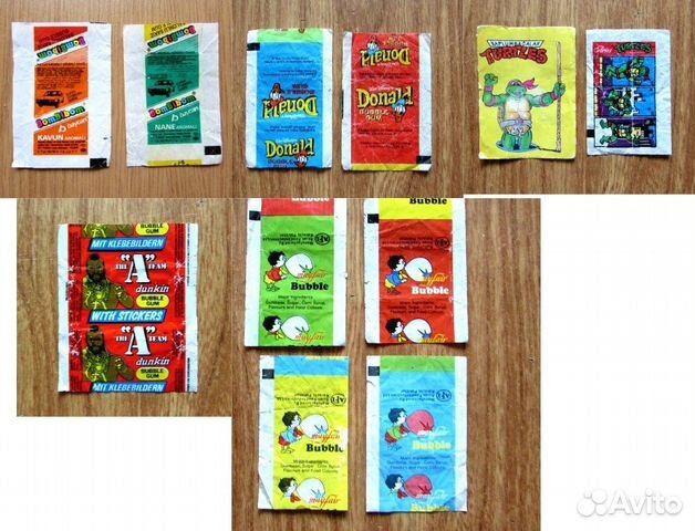 Обёртки фантики жвачки Donald, Buble и др, 90-е г